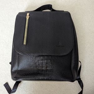 Vegan Black Leather Backpack Tote&Carry Brand